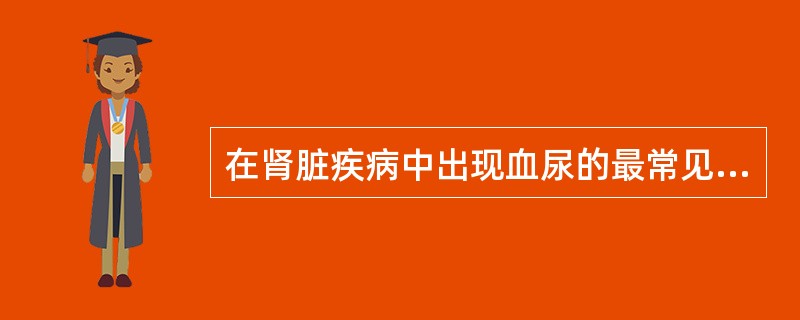 在肾脏疾病中出现血尿的最常见原因是（）。