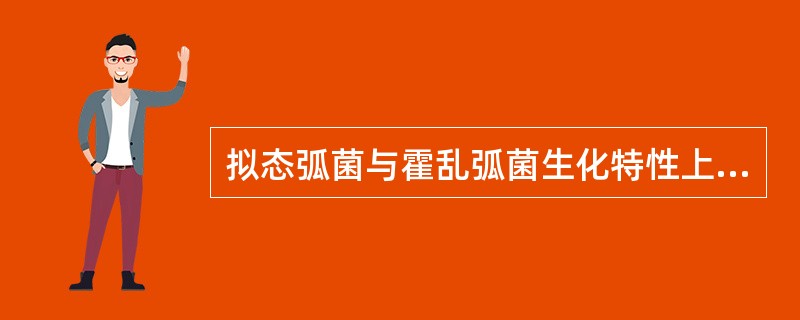 拟态弧菌与霍乱弧菌生化特性上最重要的区别是（）