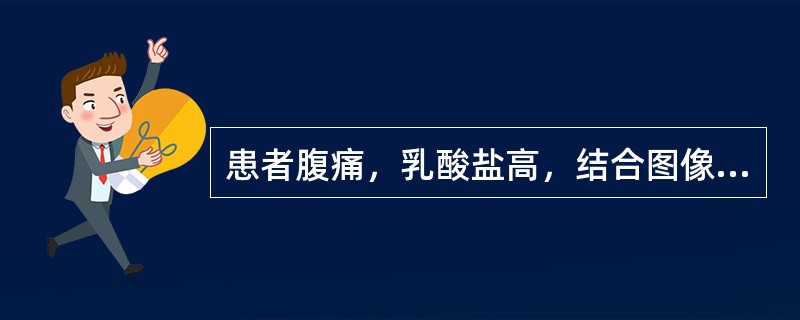 患者腹痛，乳酸盐高，结合图像，该病例的最可能的诊断为()