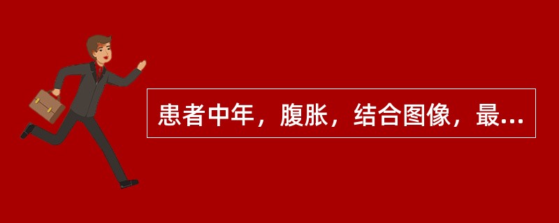 患者中年，腹胀，结合图像，最可能的诊断是()