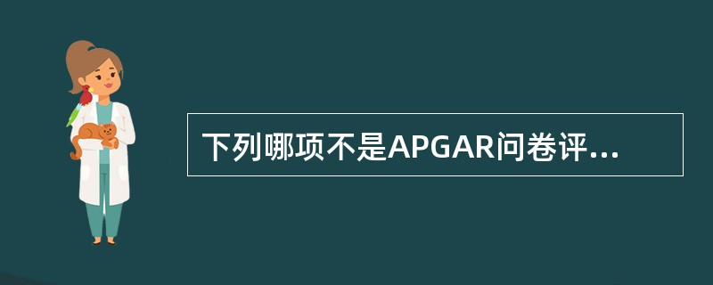 下列哪项不是APGAR问卷评估指标（）。