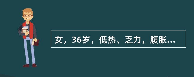 女，36岁，低热、乏力，腹胀不适1月余，结合影像检查，最可能的诊断是()