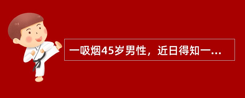 一吸烟45岁男性，近日得知一名吸烟朋友患肺癌后，有些害怕，想戒烟，但又心存侥幸，