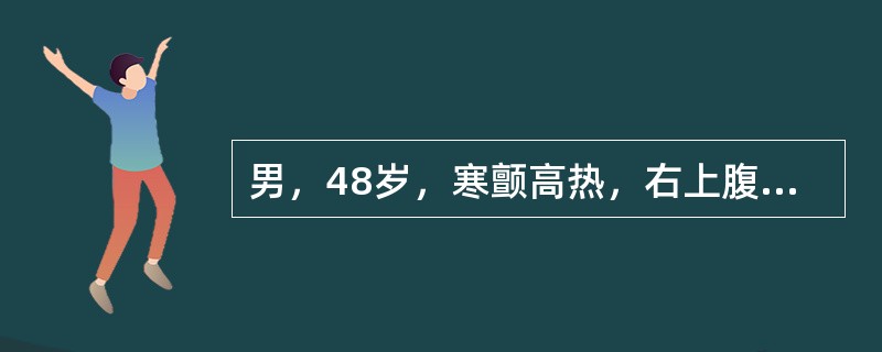 男，48岁，寒颤高热，右上腹痛1天，CT检查如图所示，最可能的诊断是()