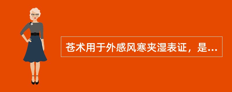 苍术用于外感风寒夹湿表证，是取其什么功效（）。