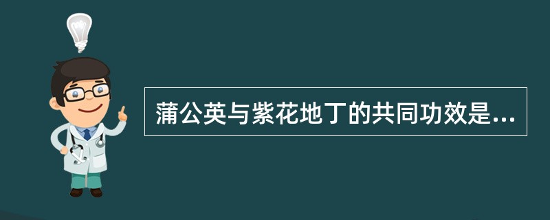 蒲公英与紫花地丁的共同功效是（）。