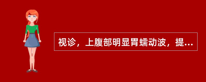 视诊，上腹部明显胃蠕动波，提示的疾病是（）