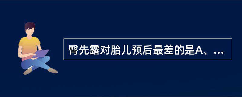 臀先露对胎儿预后最差的是A、腿直臀先露B、混合臀先露C、单膝先露D、单足先露E、