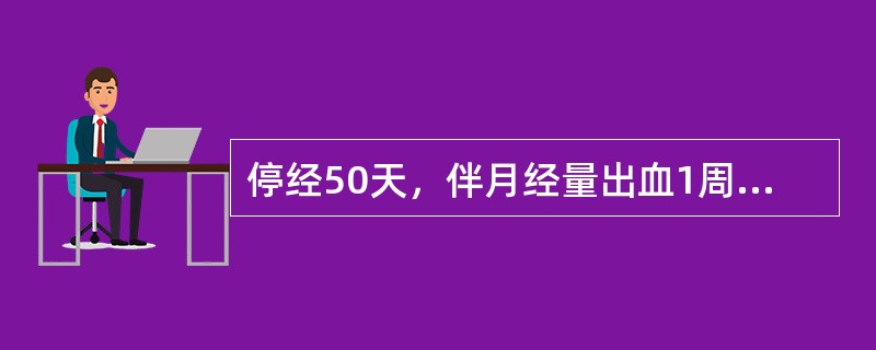 停经50天，伴月经量出血1周，下腹痛1天，触诊子宫7周大小，宫口开