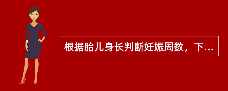 根据胎儿身长判断妊娠周数，下列正确的是A、妊娠20周末，胎儿身长为25cmB、妊