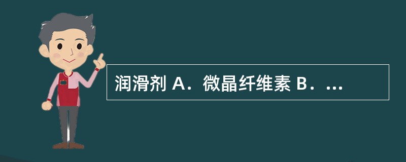 润滑剂 A．微晶纤维素 B．糖浆 C．硬脂酸镁 D．糊精 E．甘露醇