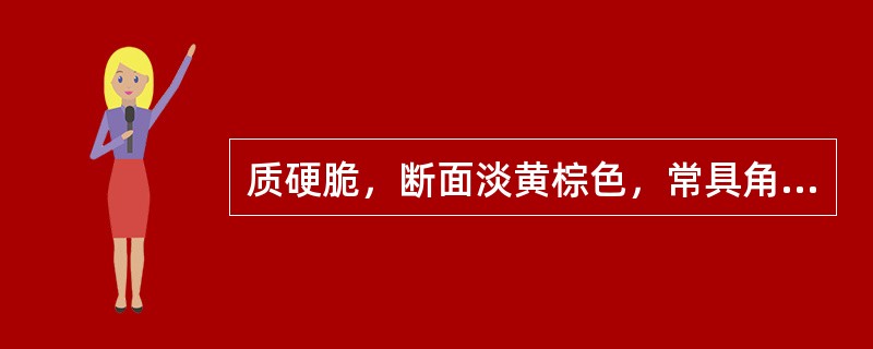 质硬脆，断面淡黄棕色，常具角质样光泽，嚼之略黏牙的是 A．制天南星 B．水半夏