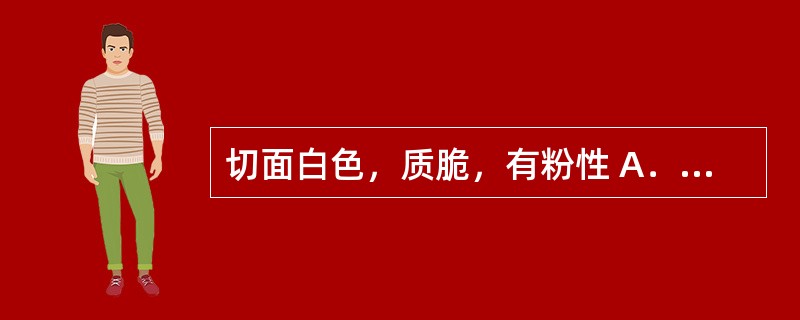 切面白色，质脆，有粉性 A．狗脊 B．姜黄 C．石菖蒲 D．浙贝 E．天麻 -