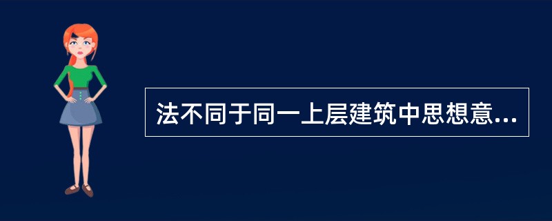 法不同于同一上层建筑中思想意识和政治组织的特征是( ).