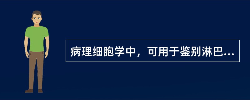 病理细胞学中，可用于鉴别淋巴瘤的染色法是( )。A、刚果红染色法B、苏木精£­伊