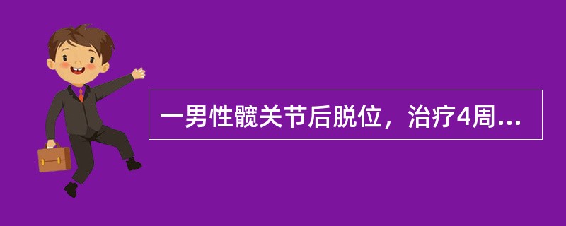 一男性髋关节后脱位，治疗4周后，自行下地行走，正常活动，可能发生下列哪种情况（