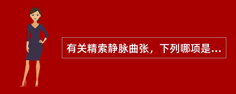 有关精索静脉曲张，下列哪项是正确的A、凡有精索静脉曲张的患者，都应及早手术B、精