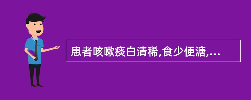 患者咳嗽痰白清稀,食少便溏,下肢轻度浮肿,舌淡苔白,脉弱。治疗应选用( )。