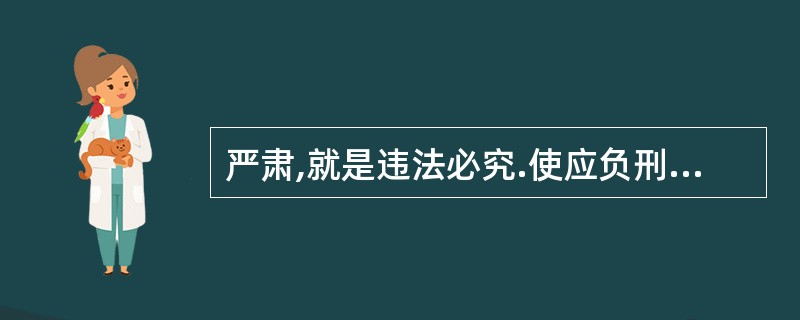 严肃,就是违法必究.使应负刑事责任的犯罪分子不能逃避法律的制裁.特别是对那些严重