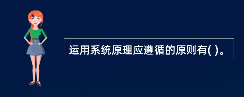 运用系统原理应遵循的原则有( )。