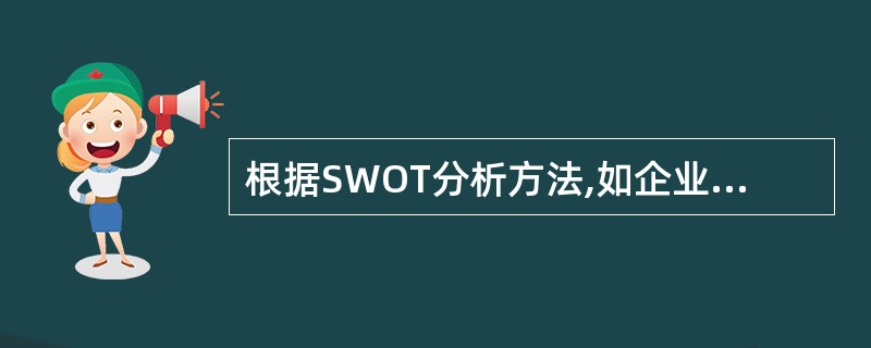 根据SWOT分析方法,如企业具有较大的内部优势,而面临严峻的外部条件时,宜采用(