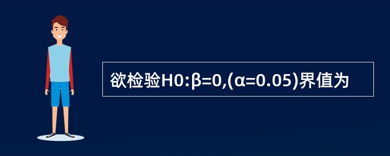 欲检验H0:β=0,(α=0.05)界值为