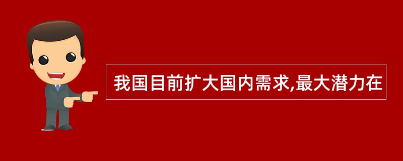 我国目前扩大国内需求,最大潜力在