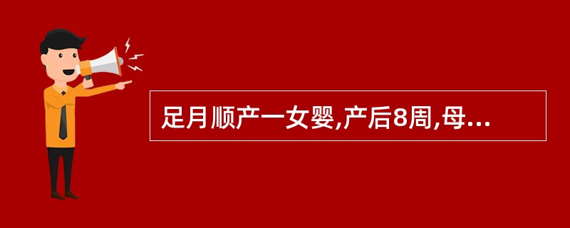 足月顺产一女婴,产后8周,母乳喂养,乳汁充足,产妇要求对计划生育进行指导,该产妇