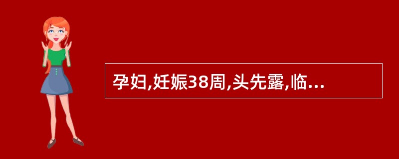 孕妇,妊娠38周,头先露,临产10h,助产娩出一体重2800g活女婴。15min