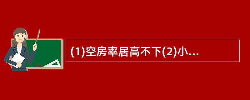 (1)空房率居高不下(2)小区房价看涨(3)立交桥拔地而起 (4)居民小区建成(