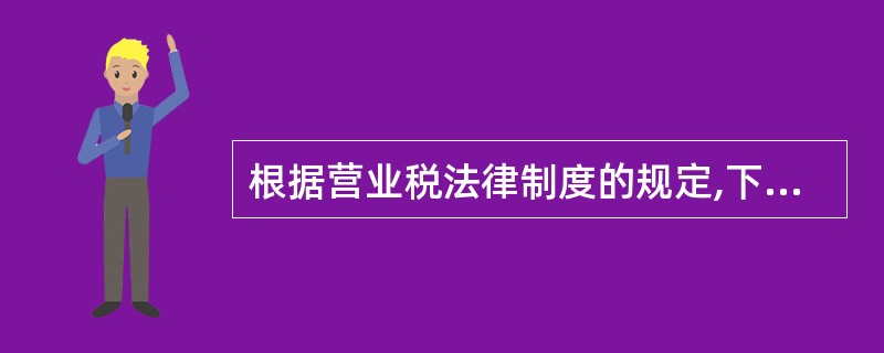 根据营业税法律制度的规定,下列各项业务中,按“服务业”税目征税的是( )。