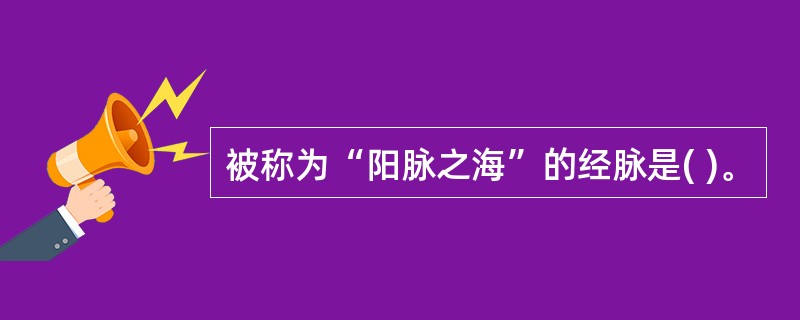 被称为“阳脉之海”的经脉是( )。