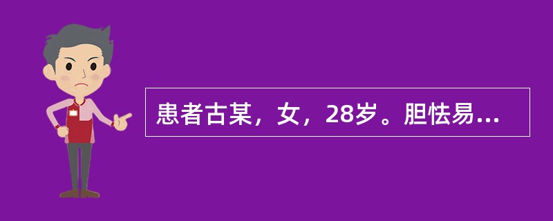 患者古某，女，28岁。胆怯易惊，虚烦不宁，失眠多梦，呕吐呃逆。治宜选用（）。