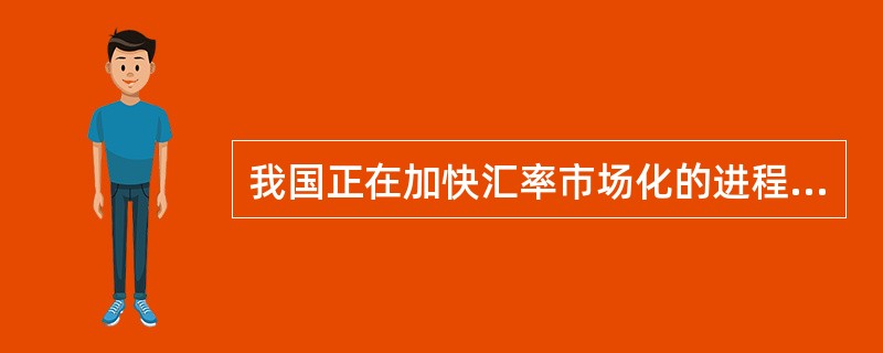 我国正在加快汇率市场化的进程，逐步开放人民币完全可兑换，政府将逐步取消对汇率的控