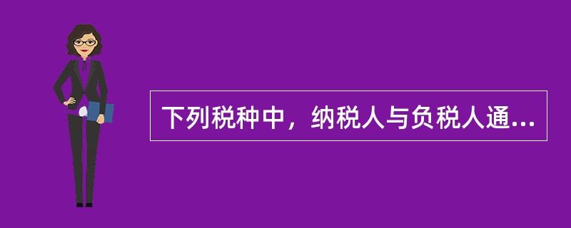下列税种中，纳税人与负税人通常不一致的是（）