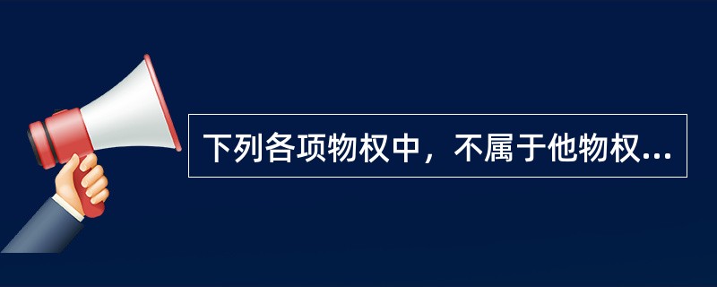 下列各项物权中，不属于他物权的是（）。