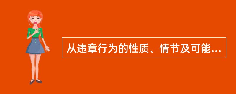 从违章行为的性质、情节及可能引起的后果，一般可分为：（）。