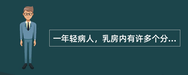 一年轻病人，乳房内有许多个分界不清的结节，月经来潮时疼痛，提示：（）