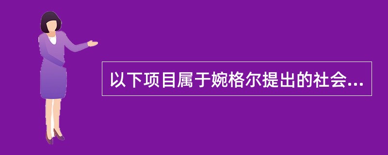 以下项目属于婉格尔提出的社会支持网络类型的是（）。