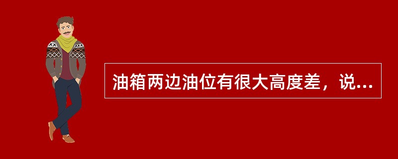 油箱两边油位有很大高度差，说明滤网有（）现象。