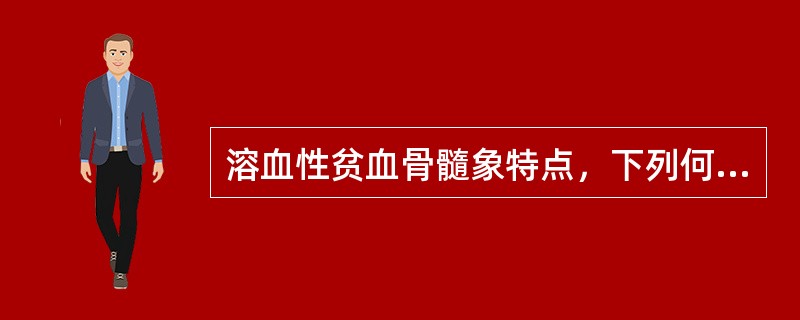 溶血性贫血骨髓象特点，下列何项是正确的（）。