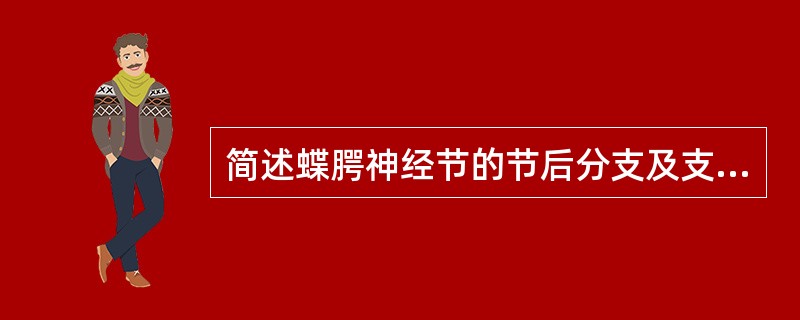 简述蝶腭神经节的节后分支及支配范围。