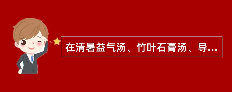 在清暑益气汤、竹叶石膏汤、导赤散中均有的药物是（）。