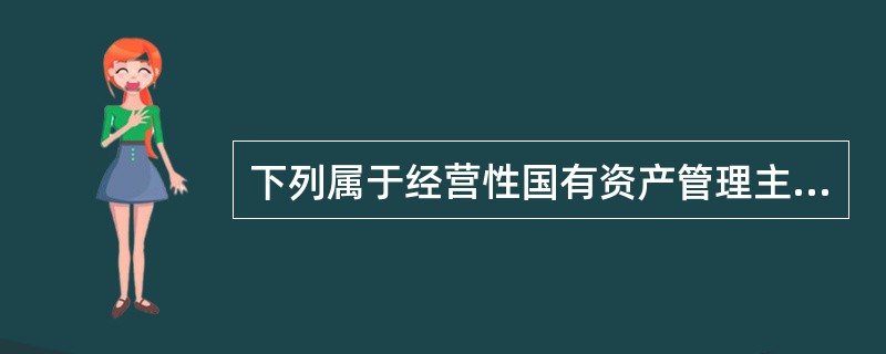 下列属于经营性国有资产管理主要内容的有（）。