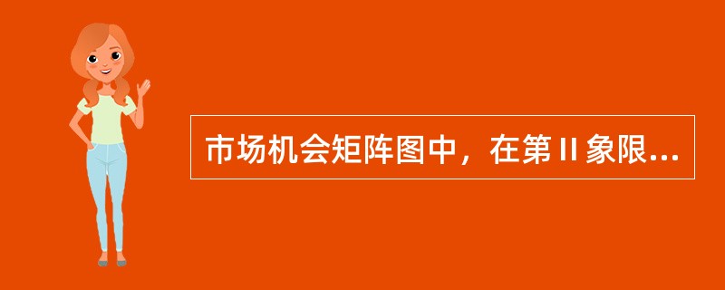 市场机会矩阵图中，在第Ⅱ象限内表明()。