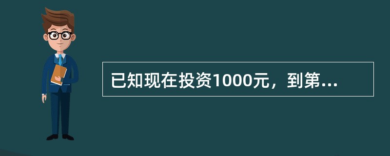 已知现在投资1000元，到第4年末时可得到资金1400元，则复利率为（）。