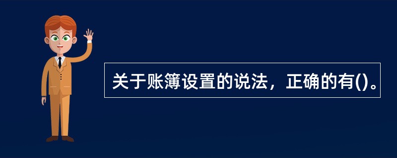 关于账簿设置的说法，正确的有()。