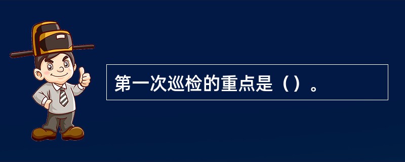 第一次巡检的重点是（）。