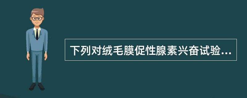 下列对绒毛膜促性腺素兴奋试验的说明中，错误的是（）