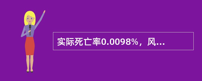 实际死亡率0.0098%，风险保额8700000000，死差益17400，则预定